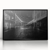 Large abstract wall art depicting Detroit skyline in muted gray tones on framed acrylic, suitable for modern art wall decor.