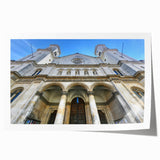 Rolled print of St. Louis skyline with muted blue tones, ideal for art wall dining room.