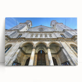 Black and white stretched canvas of the St. Louis skyline, ideal for kitchen wall art or bedroom ambiance.