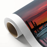Art Deco poster of New Jersey scenery on rolled canvas, featuring muted earth tones, ideal for nursery wall art.
