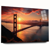 Acrylic glass print of the Brooklyn Bridge in grayscale, ideal for bedroom or dining room art.