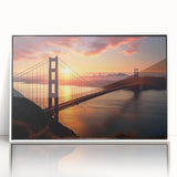 Framed acrylic print of the Brooklyn Bridge in grayscale, ideal for modern art wall decor.