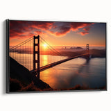 Black and white wall art of the Brooklyn Bridge, framed canvas, ideal for bedroom decor.
