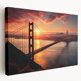 Large art of the Brooklyn Bridge in monochrome tones on stretched canvas, ideal for kitchen wall decor.
