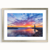 Textured abstract art print depicting a muted color Oklahoma scenery on a silver-framed mat, ideal for bedroom wall decor.