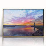 Large art print of Oklahoma scenery in muted earth tones on framed acrylic, ideal for modern art wall decor.