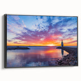 Black and white framed canvas of Oklahoma landscape in a vintage poster style, ideal for bedroom decor.