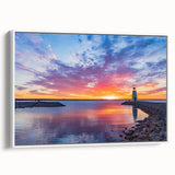 Vintage poster art of Oklahoma scenery on extra large framed canvas, featuring colorful art against a black background.