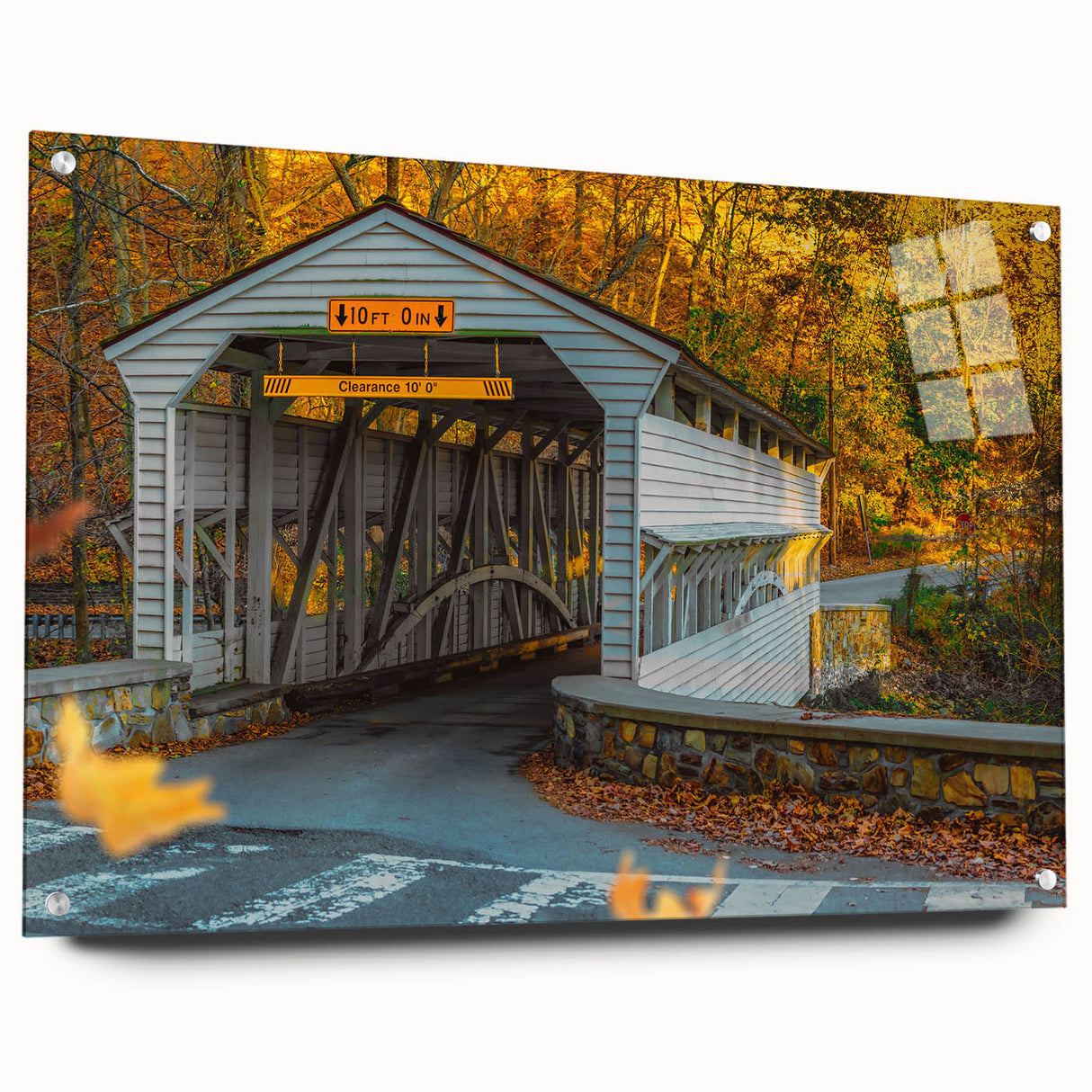 Large abstract wall art of Pennsylvania scenery on acrylic glass, in muted earth tones, ideal for dining room decor.