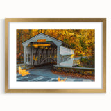 Extra large abstract art print featuring textured scenery of Pennsylvania, in a gold frame with mat.