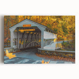 Black and white stretched canvas of Pennsylvania scenery, ideal for kitchen wall art.