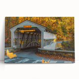 Black and white stretched canvas of Pennsylvania scenery, suitable as large kitchen wall art or bedroom decor.