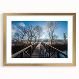 Extra large textured abstract art print of a Vermont scenery in muted earth tones, framed in gold.