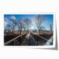 Scenic Vermont landscape on a rolled canvas, featuring lush greenery and soft blue skies, ideal for dining room wall art.