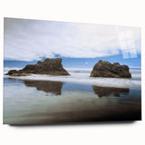 Large abstract wall art of Olympic National Park in muted earth tones on acrylic glass.