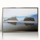 Large art print of Olympic National Park, featuring a mid-century modernist style in muted earth tones.