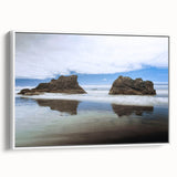 Vintage poster art of Olympic National Park with vibrant green and blue tones on a framed canvas.