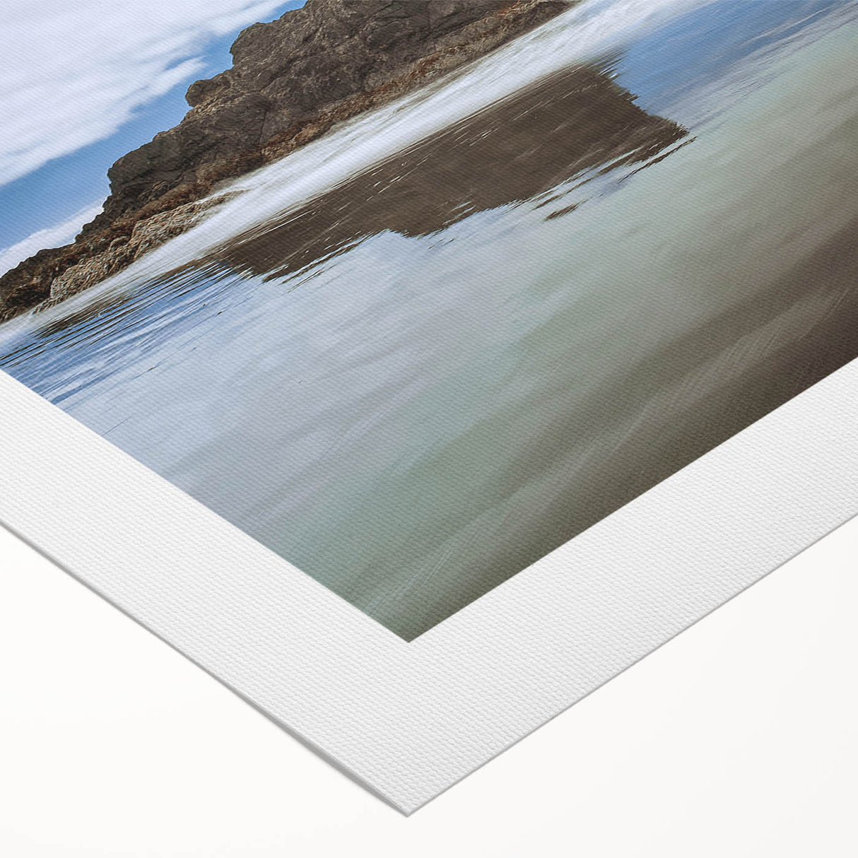 Art deco poster of Olympic National Park with muted green and blue tones on rolled canvas, suitable for dining room wall art.