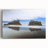 Black and white photo of Olympic National Park on stretched canvas, ideal for kitchen wall art.
