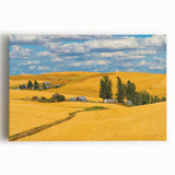 Black and white photograph of Palouse, Washington on stretched canvas, ideal for kitchen wall art.