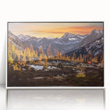 Art deco poster of Seattle skyline in muted gray tones on framed acrylic, ideal for modern nursery wall art.