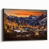 Black and white framed canvas of Seattle landscape, ideal for bedroom wall art.