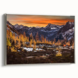 Framed canvas landscape art painting depicting the Seattle skyline in vibrant colors, ideal for living room decor.