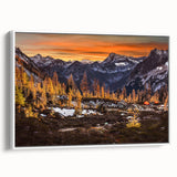 Vintage poster art of Seattle skyline in muted colors on a large framed canvas, ideal for living room wall decor.