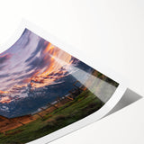 Extra large wall art featuring line art flowers set against the Grand Tetons scenery, ideal for large living room decor.