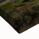 Black and white landscape art painting of the Grand Tetons on stretched canvas, ideal for bedroom wall art.