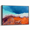 Black and white framed canvas of Yellowstone landscape, ideal for bedroom wall decor.