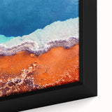 Extra large framed canvas depicting a textured Yellowstone scenery in black with colorful art accents.