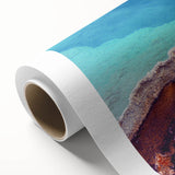 Art deco poster of Yellowstone scenery in pastel shades on rolled canvas, ideal for nursery wall art.