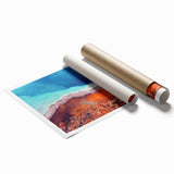 Yellowstone landscape with lush greenery and waterfalls on a large rolled canvas, suited for bathroom or living room decor.