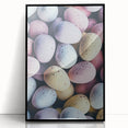 Large abstract wall art featuring swirling spring colors on framed acrylic, ideal for modern living room decor.