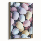 Framed canvas depicting a vintage-style landscape with spring motifs in muted gold and black tones.