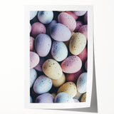 Rolled canvas print of spring-themed floral art in pastel shades, ideal for dining room or bathroom wall decor.