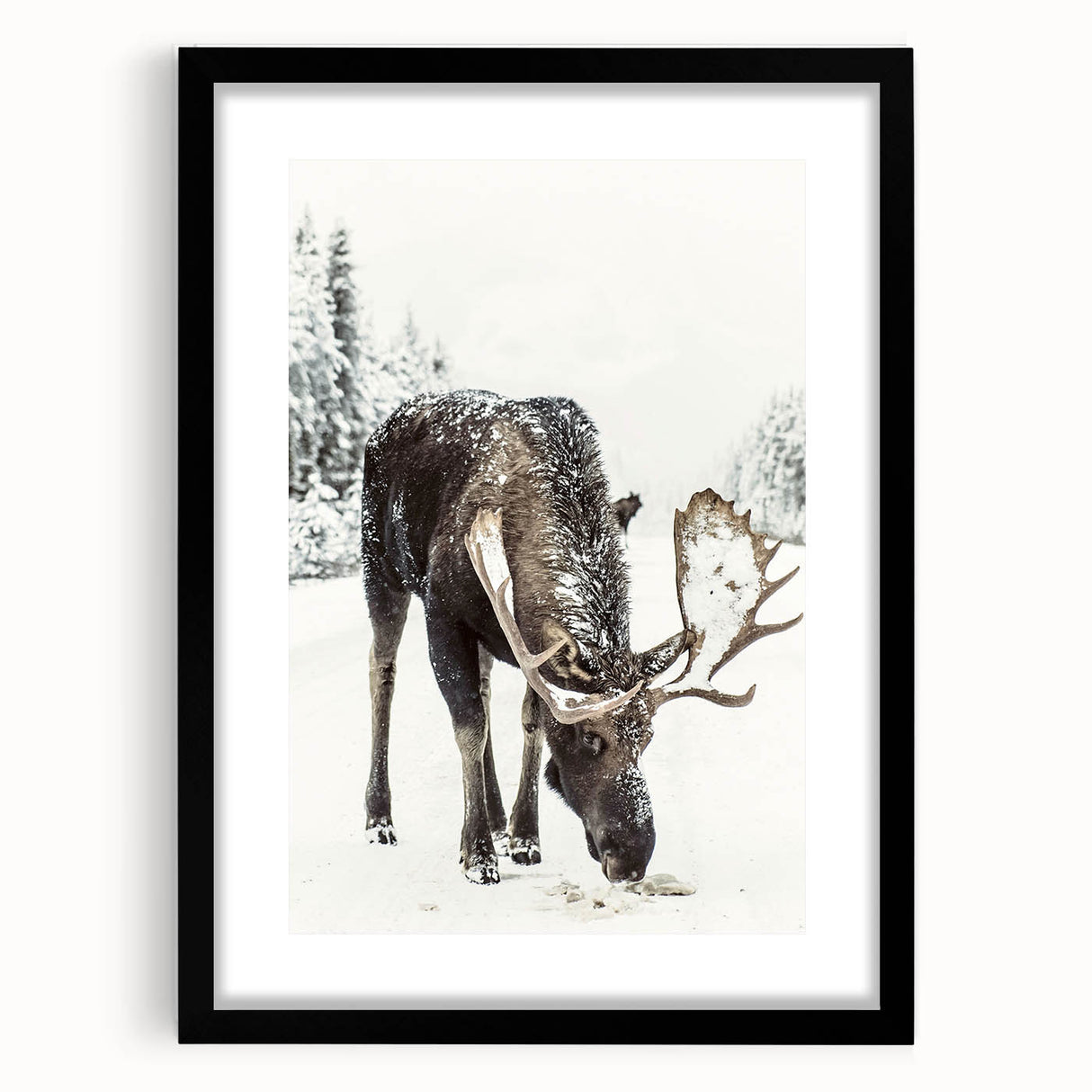 Extra large abstract art print with textured swirls in vibrant winter hues on a black framed canvas.