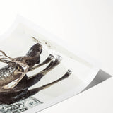 Extra large wall art featuring line art flowers in monochrome, printed on rolled canvas, ideal for large living room decor.