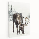 Winter scene with muted blue and gray tones on a stretched canvas, suitable for kitchen wall art.