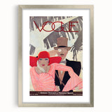 Vintage Vogue Wall Art - 1928 Stylish Couple Illustration Print