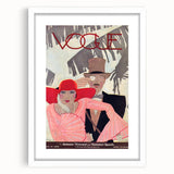 Vintage Vogue Wall Art - 1928 Stylish Couple Illustration Print