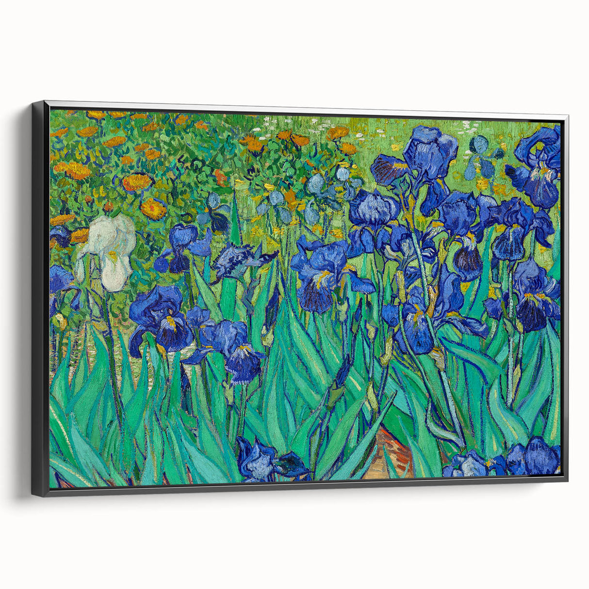 Black and white landscape painting on a framed canvas, featuring a vintage poster art style, ideal for bedroom wall decor.