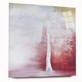 Ethereal Tree Wall Art – Soft Red & Yellow Dining Print