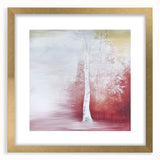 Ethereal Tree Wall Art – Soft Red & Yellow Dining Print