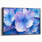 Elegant Blue Floral Living Room Wall Art – Modern Canvas Print
