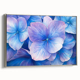 Elegant Blue Floral Living Room Wall Art – Modern Canvas Print