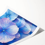 Elegant Blue Floral Living Room Wall Art – Modern Canvas Print