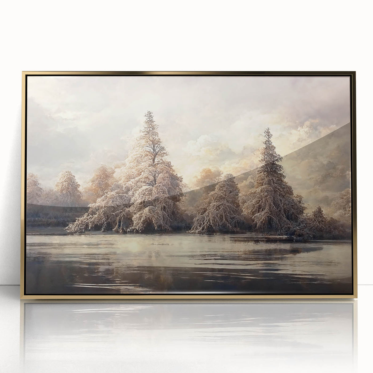 Framed abstract floral wall art design in vibrant colors, featuring a gold-acrylic finish, perfect for modern home decor and enhancing interior aesthetics.