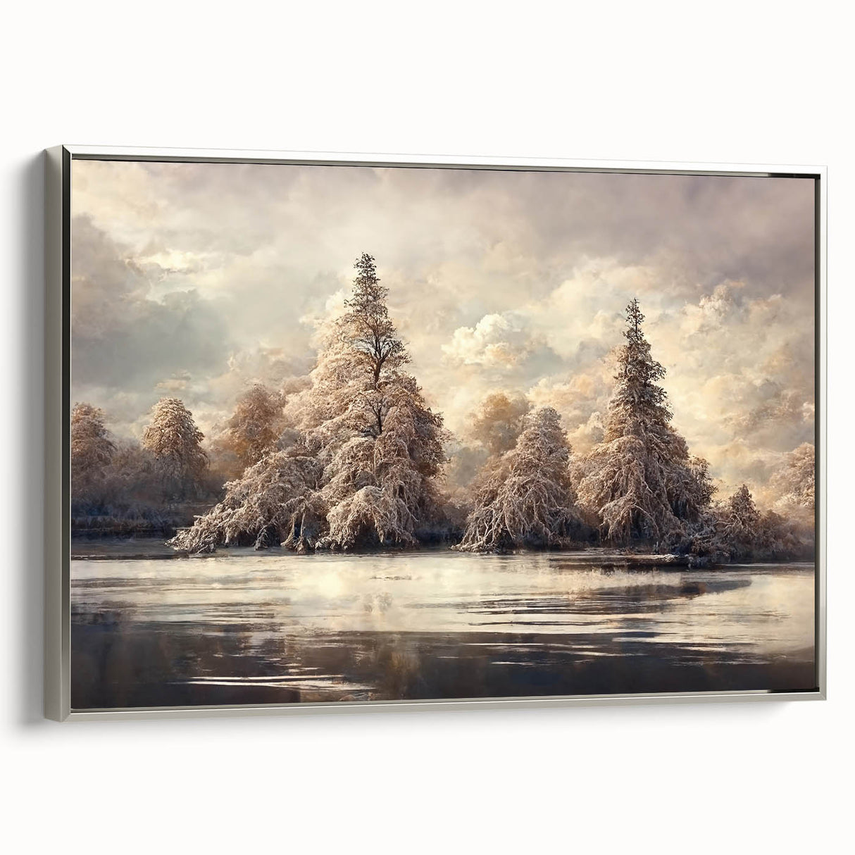Framed canvas wall art showcasing abstract floral designs in vibrant colors, set in a sleek silver frame. Perfect for modern home decor, this piece adds elegance to any living space.